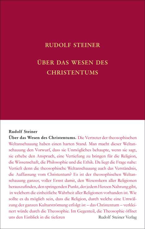 Rudolf Steiner: Steiner, R: Über das Wesen des Christentums, Buch