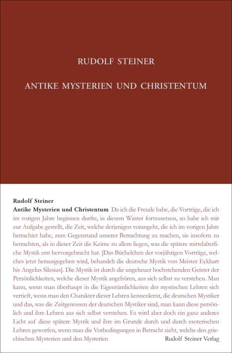 Rudolf Steiner: Steiner, R: Antike Mysterien und Christentum, Buch