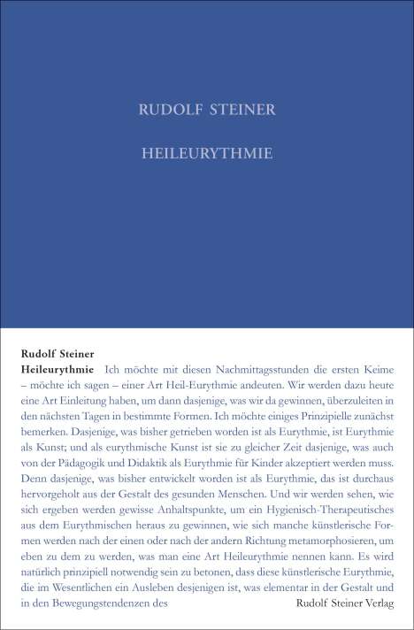 Rudolf Steiner: Heileurythmie, Buch