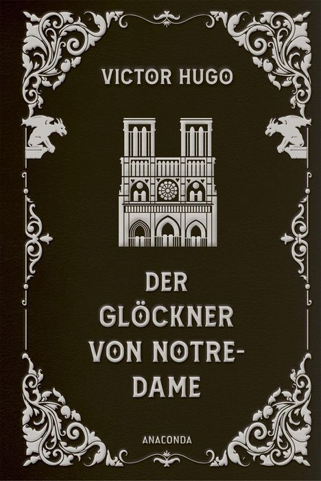 "Victor Hugo, Der Glöckner von Notre-Dame" steht in großen Buchstaben. Darunter ein detailliertes Notre-Dame-Gebäude.