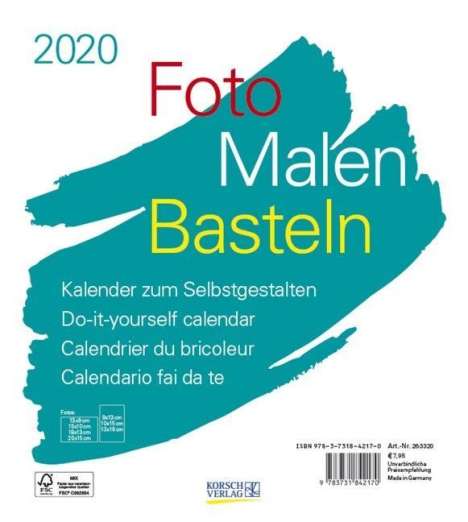 Foto-Malen-Basteln Bastelkalender weiß 2020, Diverse