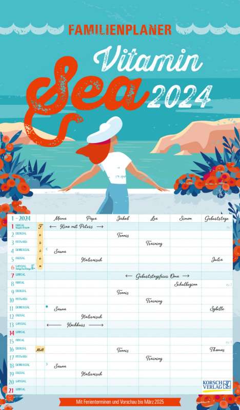 Familienplaner Vitamin Sea 2024, Kalender
