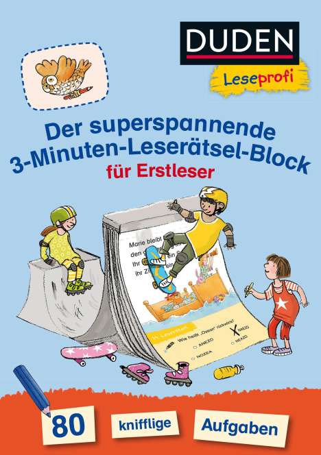 Susanna Moll: Duden Leseprofi - Der superspannende 3-Minuten-Leserätsel-Block für Erstleser, Buch