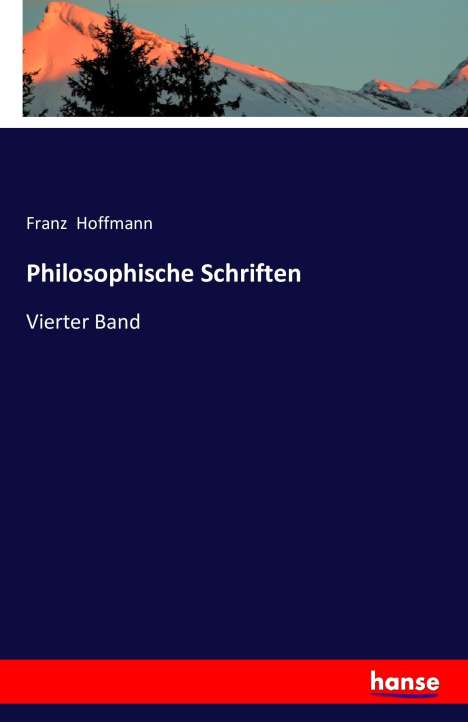 Franz Hoffmann: Philosophische Schriften, Buch