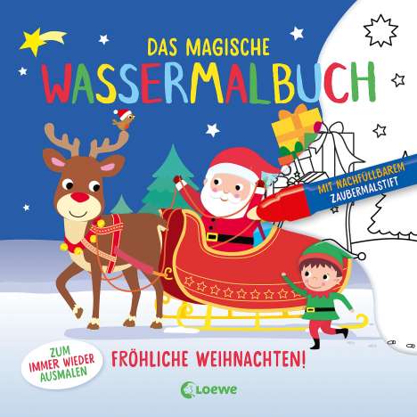 Das magische Wassermalbuch - Fröhliche Weihnachten!, Buch