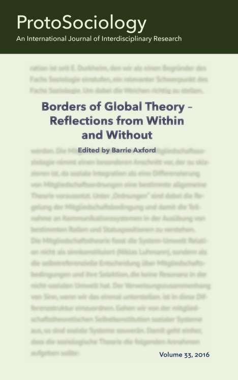Barrie Axford: Borders of Global Theory - Reflections from Within and Without, Buch