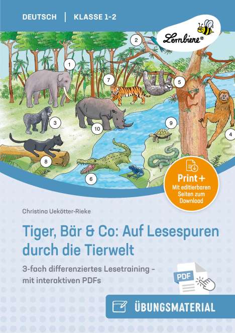 Christina Uekötter-Rieke: Tiger, Bär &amp; Co: Auf Lesespuren durch die Tierwelt, 1 Buch und 1 Diverse