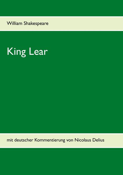 William Shakespeare: King Lear, Buch