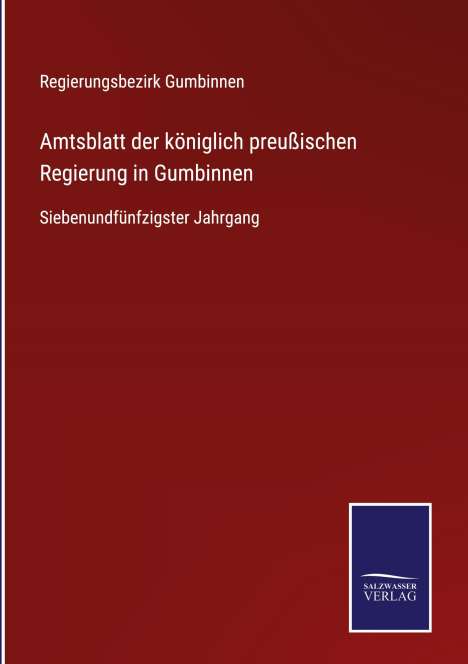 Amtsblatt der königlich preußischen Regierung in Gumbinnen, Buch