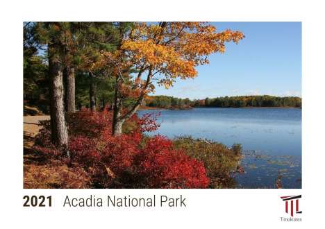 Acadia National Park 2021 - Timokrates desk calendar with US holidays / picture calendar / photo calendar - DIN A5 (21 x 15 cm), Kalender