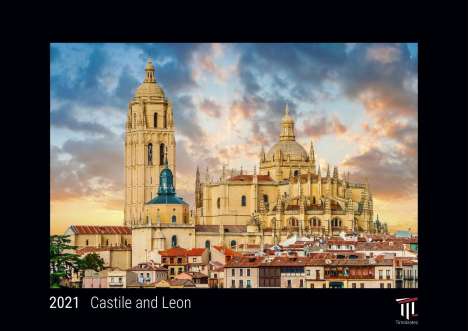 Castile and Leon 2021 - Black Edition - Timocrates wall calendar with US holidays / picture calendar / photo calendar - DIN A3 (42 x 30 cm), Kalender