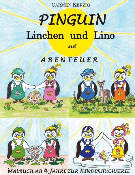 Carmen Kerzig: Malbuch zu Pinguin Linchen und Lino auf Abenteuer, Buch