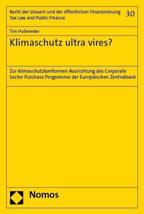 Tim Habereder: Klimaschutz ultra vires?, Buch