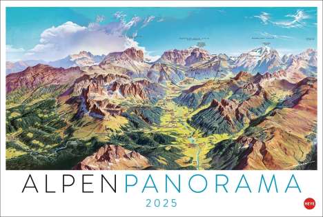 Alpenpanorama Edition 2025 - Die Kunst der Panoramakarten, Kalender