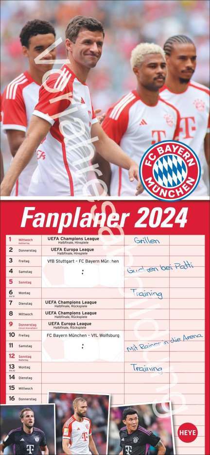 FC Bayern München Fanplaner 2025, Kalender