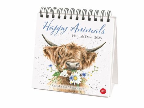 Hannah Dale: Happy Animals Premium-Postkartenkalender 2025, Kalender