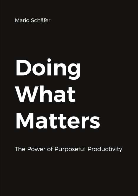 Mario Schäfer: Doing What Matters, Buch
