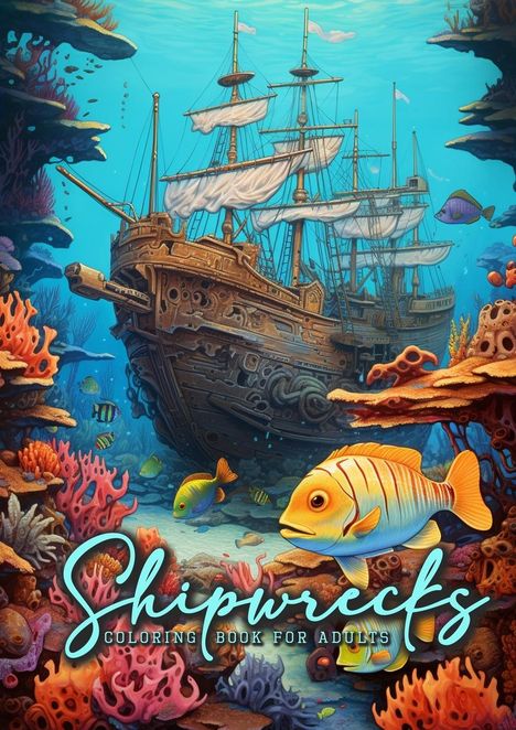 Monsoon Publishing: Shipwrecks Coloring Book for Adults, Buch