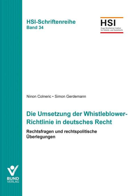 Ninon Colneric: Colneric, N: Umsetzung der Whistleblower-Richtlinie in deuts, Buch