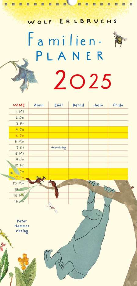 Wolf Erlbruch: Wolf Erlbruchs Familienplaner 2025, Kalender