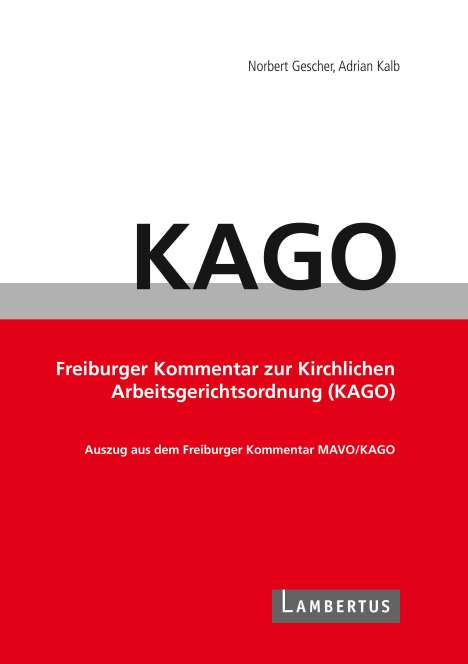 Norbert Gescher: Handbuch KAGO-Kommentar, Buch
