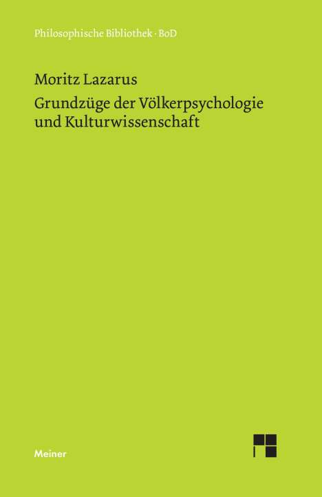 Moritz Lazarus: Grundzüge der Völkerpsychologie und Kulturwissenschaft, Buch