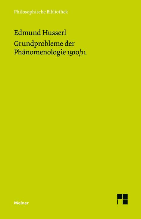 Edmund Husserl: Grundprobleme der Phänomenologie 1910/11, Buch