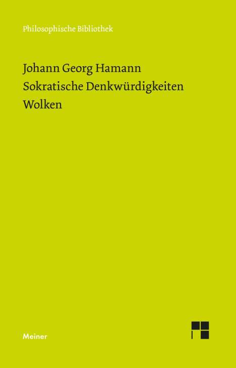 Johann Georg Hamann: Sokratische Denkwürdigkeiten. Wolken, Buch