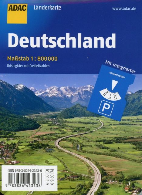 ADAC Länderkarte Deutschland 1:800 000 mit Parkscheibe, Diverse