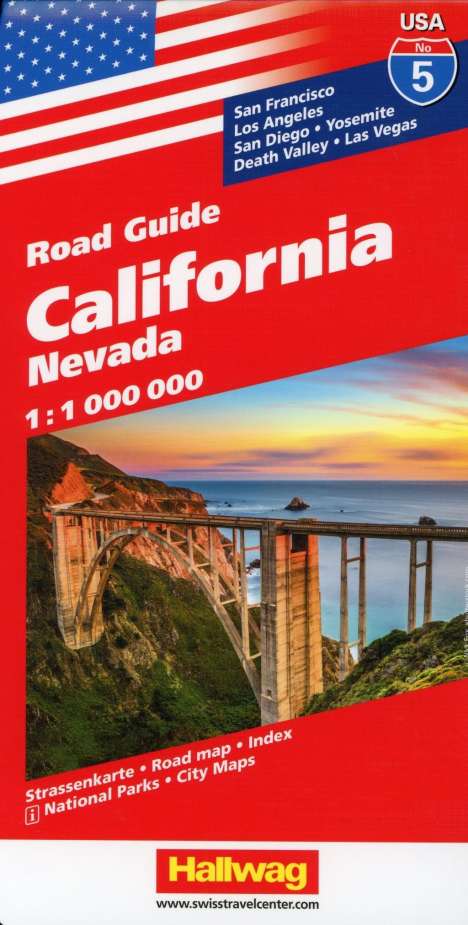 Hallwag USA Road Guide 05. California 1 : 1 000 000, Karten