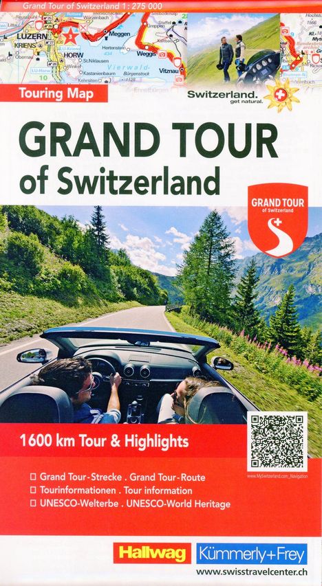 Grand Tour of Switzerland 1 : 275 000 Touring Map, Buch