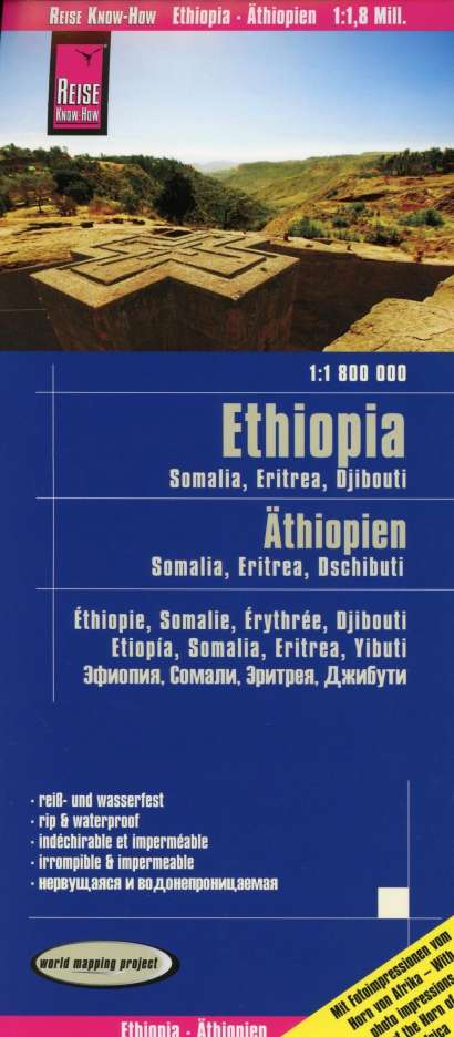 Reise Know-How Landkarte Äthiopien, Somalia, Eritrea, Dschibuti / Ethiopia, Somalia, Djibouti, Eritrea (1:1.800.000), Karten