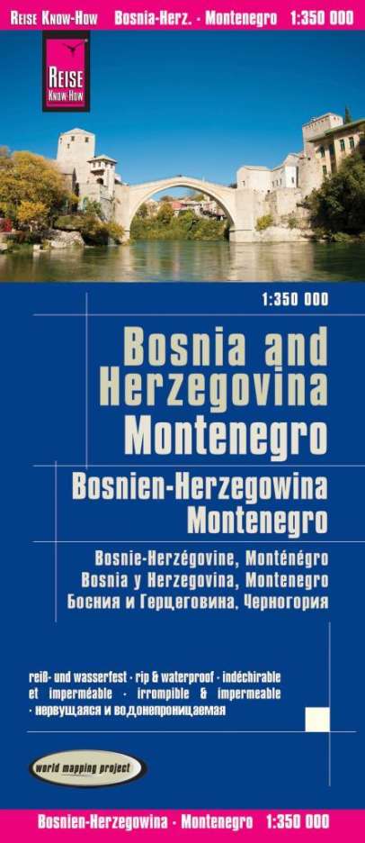 Reise Know-How Landkarte Bosnien-Herzegowina, Montenegro / Bosnia and Herzegovina, Montenegro 1:350.000, Karten