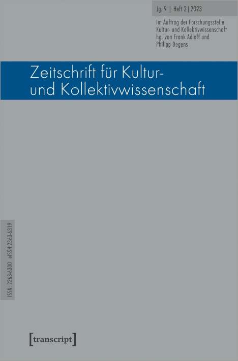 Zeitschrift für Kultur- und Kollektivwissenschaft, Buch