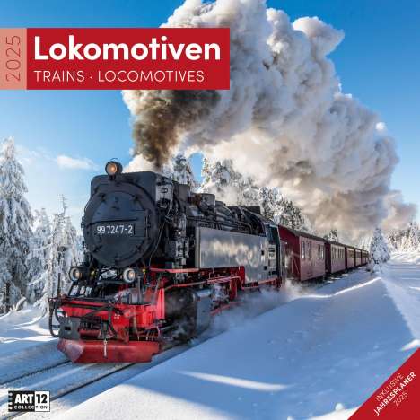 Ackermann Kunstverlag: Lokomotiven Kalender 2025 - 30x30, Kalender