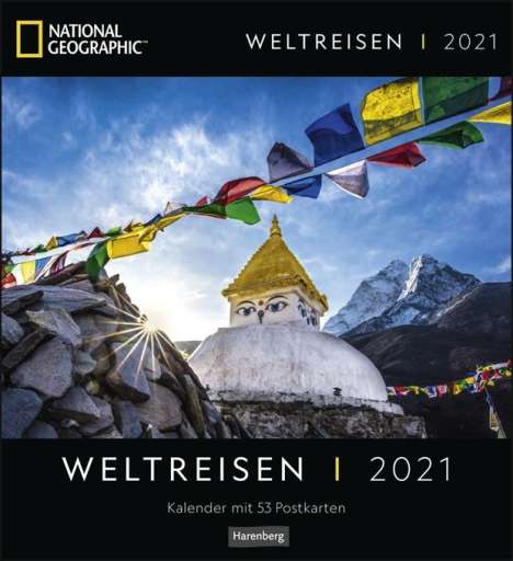 Weltreisen Postkartenkal. National Geographic 2021, Kalender