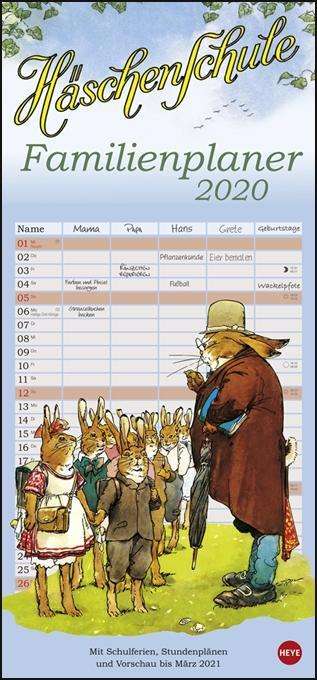 Häschenschule Familienplaner - Kalender 2020, Diverse