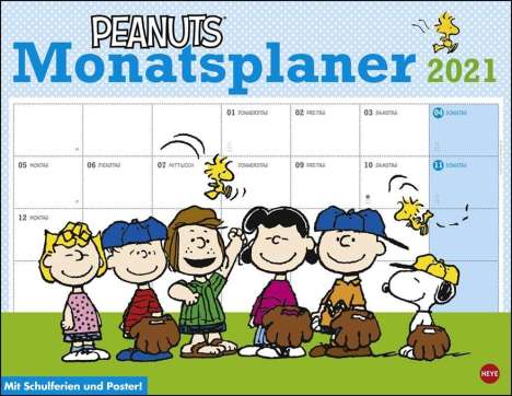 Peanuts Monatsplaner 2021, Kalender