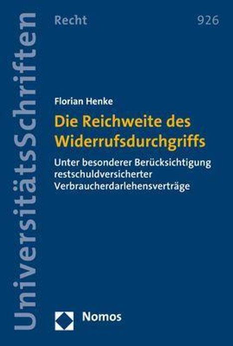 Florian Henke: Henke, F: Reichweite des Widerrufsdurchgriffs, Buch