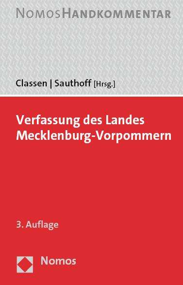 Verfassung des Landes Mecklenburg-Vorpommern, Buch