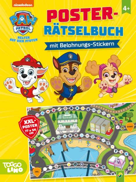 Schwager &amp; Steinlein Verlag: PAW Patrol Poster-Rätselbuch mit Belohnungs-Stickern, Buch