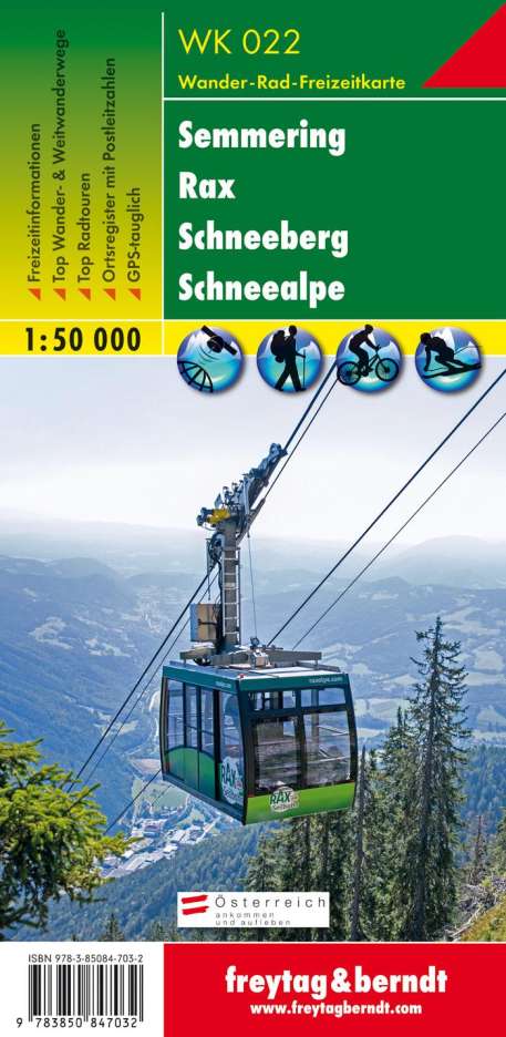 Semmering - Rax - Schneeberg - Schneealpe 1 : 50 000. WK 022, Karten