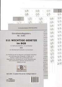 Constantin Dürckheim: DürckheimRegister® BGB - 111 WICHTIGE §§ im BGB, Diverse