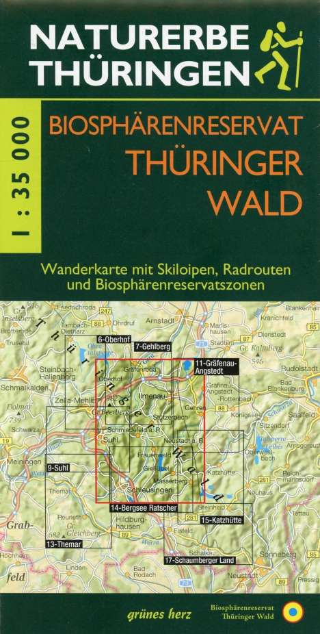 Wanderkarte Biosphärenreservat Thüringer Wald 1:35 000, Karten
