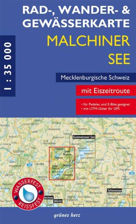 Rad-, Wander- und Gewässerkarte Malchiner See, Mecklenburgische Schweiz, Karten