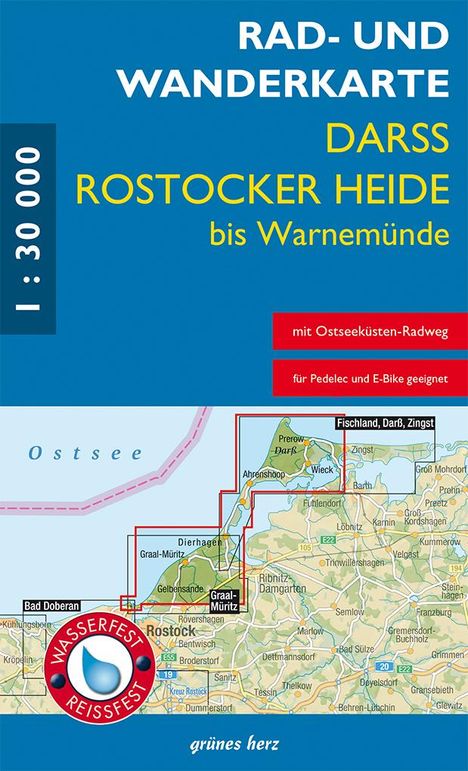 Rad- und Wanderkarte Darß, Rostocker Heide bis Warnemünde, Karten