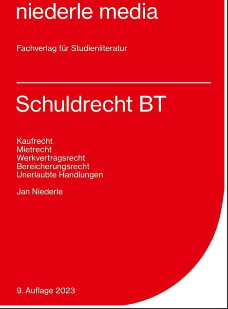 Jan Niederle: Schuldrecht BT. Karteikarten, Buch