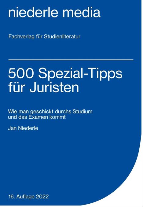 Jan Niederle: 500 Spezial-Tipps für Juristen, Buch