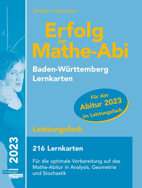 Helmut Gruber: Erfolg im Mathe-Abi 2023, 216 Lernkarten LK BW, Buch