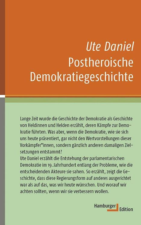 Ute Daniel: Postheroische Demokratiegeschichte, Buch